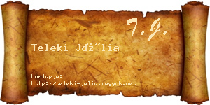 Teleki Júlia névjegykártya